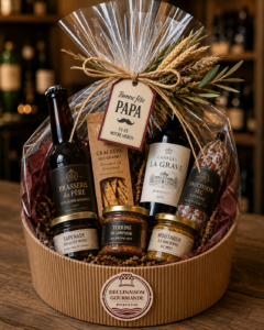 Coffret gourmand fête des père avec vin, bière et produits du terroir